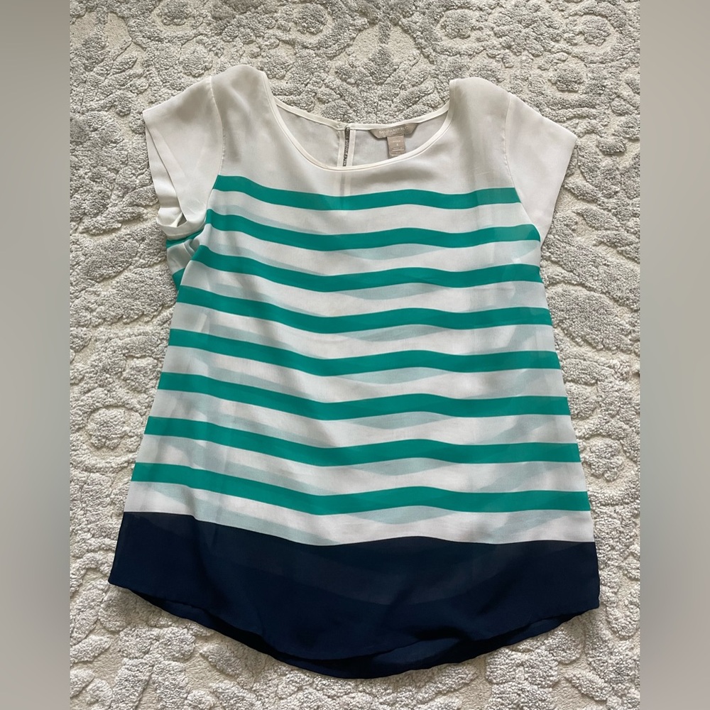 Nautical striped short sleeve tee shirt
